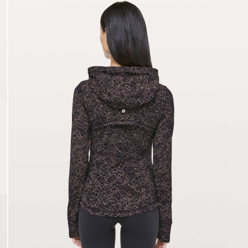 Lululemon Hooded Define Jacket *Nulu Lacescape Spanish Rose Black